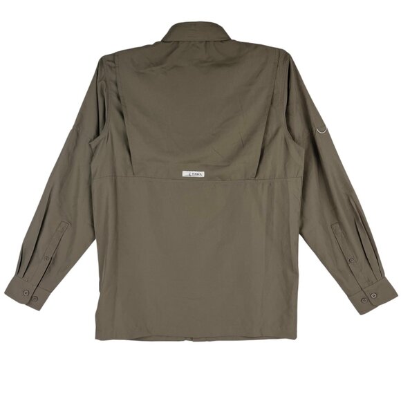 NWOT Habit Men UPF 40+ Button Down Long Sleeve Outdoor Shadow Green Shirt Size S - Picture 2 of 10